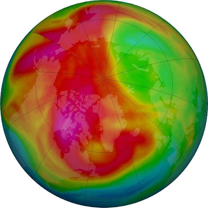 Arctic ozone map for 20 February 2024